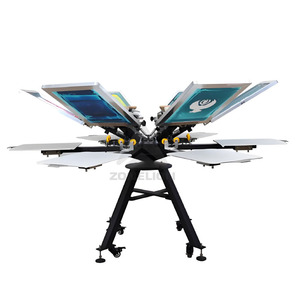Multi Color Screen Printing Machine, 6-color 6-station Screen Printing Machine, T-shirt Printing