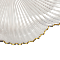 Traditionnel or Patten Transparent Table ronde décor plateaux fête décorer en plastique plateaux de service clair chargeur plaque
