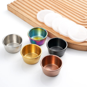 304 Stainless Steel Dipping <b>Sauce</b> Dish 40ml With Lid Portable Condiment Dish For Outdoor Use - Product Image 1