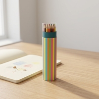 Ensemble de 24 crayons de couleur en bois, fournitures d'art pour dessin et croquis