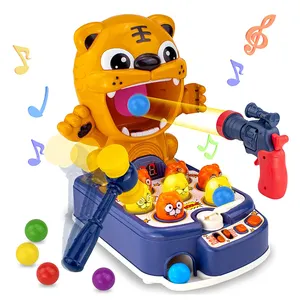 음악 호랑이 표적 총격사건 게임을 가진 상호 작용하는 교육 망치 두드리는 장난감 아이를 위한 두더지 게임을 때려 눕히십시오