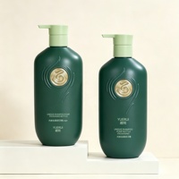 Bouteille en plastique plate HDPE YUERUI, design unique, 400 ml, 500 ml, bouteille de luxe pour shampooing et après-shampooing avec autocollant de logo métallique intégré