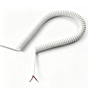 Câble spiralé TPU en cuivre pur blanc flexible à 2 conducteurs de 0,75 mm², résistant à l'usure et à la compression - Product Image 1