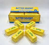 Jouet Squishy Beurre 4oz, doux, à remontée lente, simulation de barre de beurre jaune, à presser et pincer, jouet sensoriel anti-stress