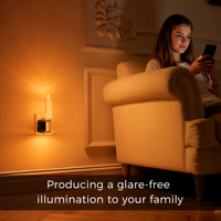 ZHILAI Mini Moderne Bernsteinfarbene Kerzenlampe mit Automatischer Dämmerungssensor-Steuerung, Steckbare LED-Leuchte mit Dimmfunktion für Schlafzimmer und Treppen
