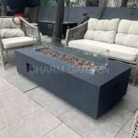 Personnalisé Moderne Portable Rectangle En Béton Foyer Au Gaz Chauffage Extérieur Chauffe-Patio