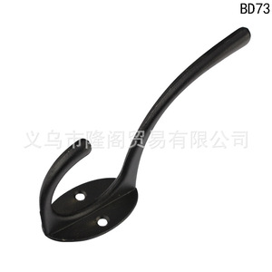 Zinc Alloy Wall Hook 95mm Black Coat Hook For Door Or Wall <b>Mounting</b> BD73 - Product Image 4