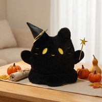 Peluche d'Halloween : Chat Noir, Citrouille, Fantôme – Jouet en Peluche Doux pour Fête, Cadeau ou Décoration
