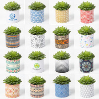Fábrica de logotipo personalizado flor olla/pote de la planta/plantador/Maceta/Olla con plato bandeja agujeros de drenaje