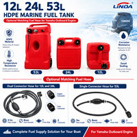 Réservoir de carburant marin en HDPE rouge LINDA 12L 24L 53L avec tuyau de carburant pour la rénovation/mise à niveau des moteurs hors-bord Yamaha