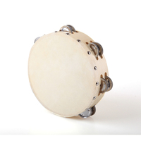 Wholesale Orff 8 Inch Wood Fram Musical Percussion Instrument Tambourine with Sheepskin Professional Hand Drum Custom logo