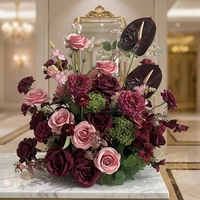 Boule de roses artificielles en soie en gros pour centres de table de mariage et décorations de remise de diplôme - Style moderne et écologique