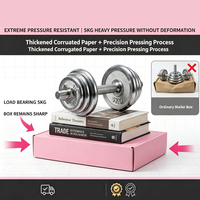 Boîte d'expédition rose pliable de luxe avec couvercle, en carton ondulé, pour emballage cadeau recyclable avec logo personnalisé, en stock