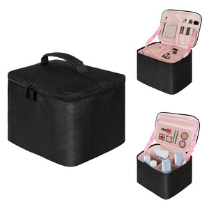 Cosmetic <b>Box</b> Medium Nylon Zipper Portable Cosmetic Bag With Soft Handle For Travel <b>Makeup</b> Storage - Product Image 1