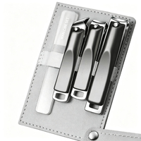 Ensemble de soins des ongles en acier inoxydable doré de qualité supérieure, kit de manucure professionnel 3 pièces au design élégant pour les professionnels