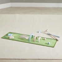 Asweets sport Jeu d'intérieur et d'extérieur à la maison Mini jeu de golf en bois Ensemble de jouets avec tapis pour enfants