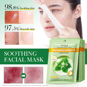 Produits de soin du visage BIOAQUA en marque privée OEM ODM, masque facial apaisant à la Houttuynia Cordata et à la vitamine B, hydratant nourrissant - Product Image 2