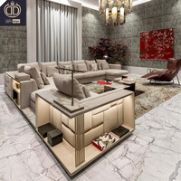 Luxuriöses Maßgefertigtes Villa-Möbel Modulares Sofa – Eine Komplettlösung, Modernes Italienisches High-End Echtleder mit Edelstahlbeinen
