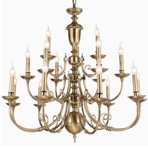 Lámpara colgante Lustres de cadena larga, luces de araña de cobre de tres capas, decoración para comedor, vestíbulo, luz colgante <span class=keywords><strong>Galler</strong></span> - Product Image 2