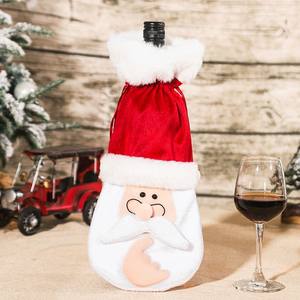 Nuevas decoraciones navideñas transfronterizas, juego de botellas de vino canario con flecos para el cabello, bolsa creativa para botellas de champán y vino tinto - Product Image 1