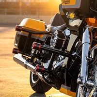 Nouvelle barre de protection de sacoche arrière en acier à faible teneur en carbone soudée TIG Advanblack pour HD Touring 2014+ - Noir brillant, rénovation/amélioration