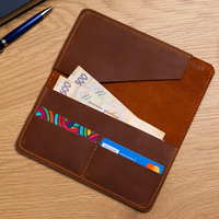 Portefeuille vintage marron personnalisé en cuir PU pour chéquier et documents