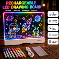 Panneau lumineux LED pour messages d'Halloween et de Noël, tableau d'affichage effaçable, veilleuse créative, tableau de dessin et de notes pour enfants