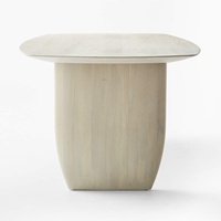 Table à manger en bois de style nordique moderne, meubles de maison, table rectangulaire simple en chêne blanc massif pour 8 personnes