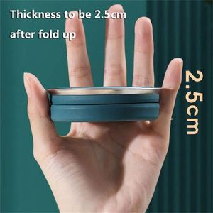 Tasses à café pliables en silicone résistantes à la chaleur pour le camping avec couvercle - Product Image 6