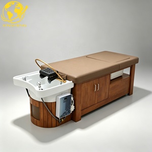 Lit de lavage de <span class=keywords><strong>luxe</strong></span> style thaïlandais avec bac à pieds intégré et armoire de rangement pour salon et <span class=keywords><strong>spa</strong></span> - Product Image 1