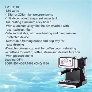Stainless Steel Semi <b>Automatic</b> Espresso <b>Coffee</b> <b>Machine</b> with Milk Frother Hot Water System for Home Hotel - Product Image 3