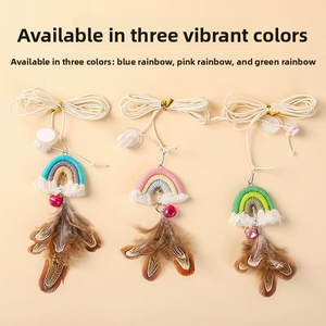 Brinquedo para Gatos de Porta com Balanço Elástico Arco-Íris e Fecho de Velcro para Diversão Mãos-Livres - Product Image 6