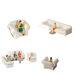 <span class=keywords><strong>jiz</strong></span> 1:50 โมเดลฉากห้องนั่งเล่นขนาดเล็ก โซฟา เก้าอี้ เก้าอี้สตูล โต๊ะกาแฟ ของตกแต่ง บ้านจำลองสำหรับเด็กเล่น - Product Image 2