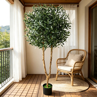 Décoration et fournitures de mariage décoratives : Plante d'olivier artificielle de 150 cm à double tige, arbre artificiel en forme de boule pour la décoration de magasins et de maisons