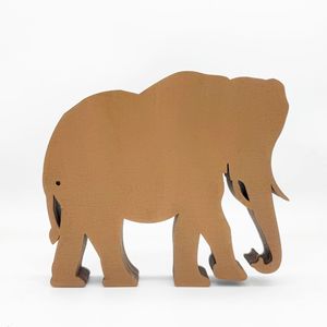Uionen Carved Wooden Animal Craft <b>Elephant</b> Sculpture Grassland Style Home Office Desktop Decorative Table Ornament for Interior - Product Image 4