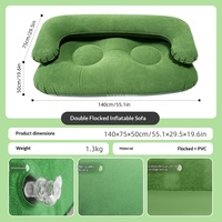 Coussin gonflable en PVC floqué épaissi avec accoudoirs, canapé gonflable pour camping extérieur, canapé paresseux