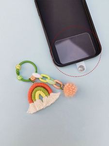 <span class=keywords><strong>Porte</strong></span>-clés en corde tressée bohème avec pompon en peluche, boule tressée arc-en-ciel, <span class=keywords><strong>porte</strong></span>-clés en macramé, breloque pour sac à téléphone, pendentif, <span class=keywords><strong>porte</strong></span>-clés - Product Image 3