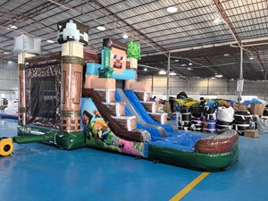 สินค้าขายดี ยี่ห้อ QY รุ่น QY001 ปราสาทลม <span class=keywords><strong>My</strong></span> <span class=keywords><strong>World</strong></span> พร้อมสไลเดอร์และแทรมโพลีน วัสดุ PVC คุณภาพสำหรับเชิงพาณิชย์ ปรับแต่งได้ - Product Image 2