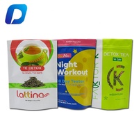 Kantong Plastik BOPP Berdiri dengan Segel Zip Lock, Laminasi Foil, Cetak Logo Kustom untuk Kemasan Makanan Bubuk Moringa