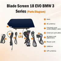 Pantalla de Navegación HD para Automóvil de 10.25 Pulgadas, Estilo Blade, para BMW Serie 3/4 2018 con Sistema EVO, Bluetooth, Compatible con las Funciones Originales del Automóvil