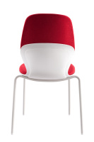 Chaise de visiteur de bureau en PU rembourré, empilable, avec cadre multicolore en acier peint au four (PP vierge), C 19*1.8mm, CPY-502