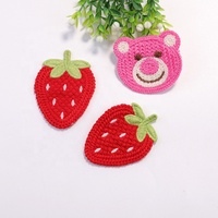 Patchs Cœur Écologiques à Coudre pour Vêtements, Vente en Gros, DIY, Tendance, Mignons, en Polyester, Motif Ours Fraise - Nouveauté Très Demandée