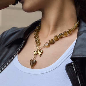 Collar de Corazones Acrílicos con Cierre de Palanca Hecho a Mano, Impermeable, de Acero Inoxidable con Baño de Oro de 18k, Popular Verano 2026 - Product Image 2