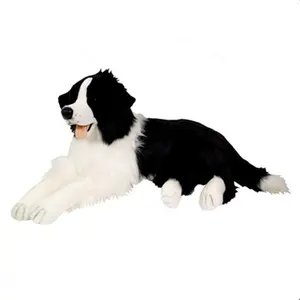 De gran tamaño mintiendo realista juguetes de peluche de perro Collie de la frontera