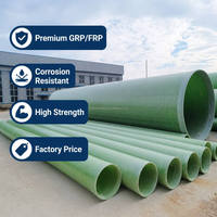 Tuyau en fibre de verre FRP GRP pour usine chimique, tuyau souterrain enterré pour eau potable, tuyau de drainage GRP