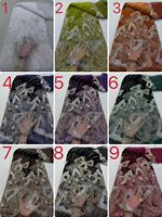 Tissu KC en velours perlé multicolore à motifs de feuilles, dentelle en tulle tricotée polyester/coton, maille ornée de strass pour robe de soirée africaine