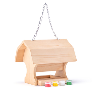 Mangeoire à oiseaux <span class=keywords><strong>en</strong></span> <span class=keywords><strong>bois</strong></span> de pin pour <span class=keywords><strong>jardin</strong></span>, à suspendre, observation de la faune, kit éducatif pour enfants, cadeau pour la cour - Product Image 1