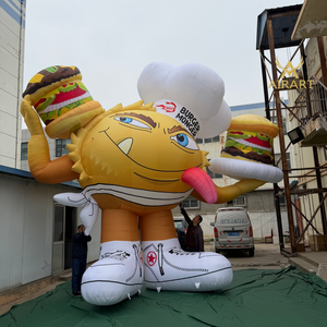 Mascotte géante gonflable de serveur de hamburger de 6 m de haut pour la publicité des magasins de restauration rapide - Product Image 2