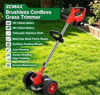 Tondeuse à gazon électrique sans fil 21V sans balais, alimentée par batterie, avec bac de ramassage, outil de jardinage industriel et DIY