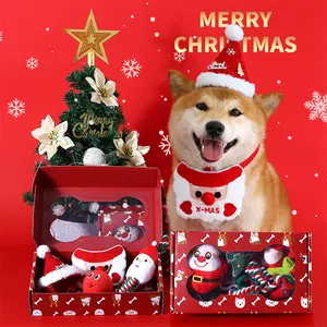 Natal Série Novo Estilo Bonito Cartoon Interativo Chew Rope Toy Dog Gift Set
